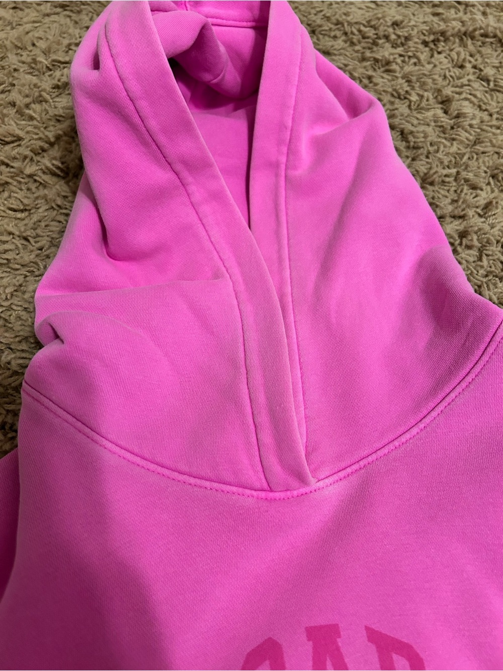 GAP neon pink arch logo cropped hoodie size XS - Picture 8 of 9
